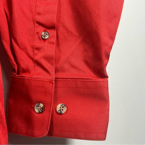ARIAT Western Workwear Button Down Long Sleeve Shirt Orange; Men’s Size Large - Picture 14 of 16